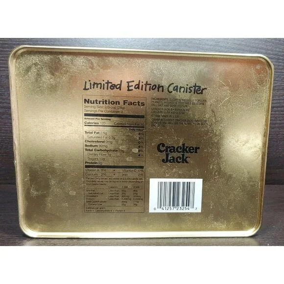 Limited Edition Cracker Jack Collectible Tin Canister With Baseball Theme VTG - Picture 4 of 9